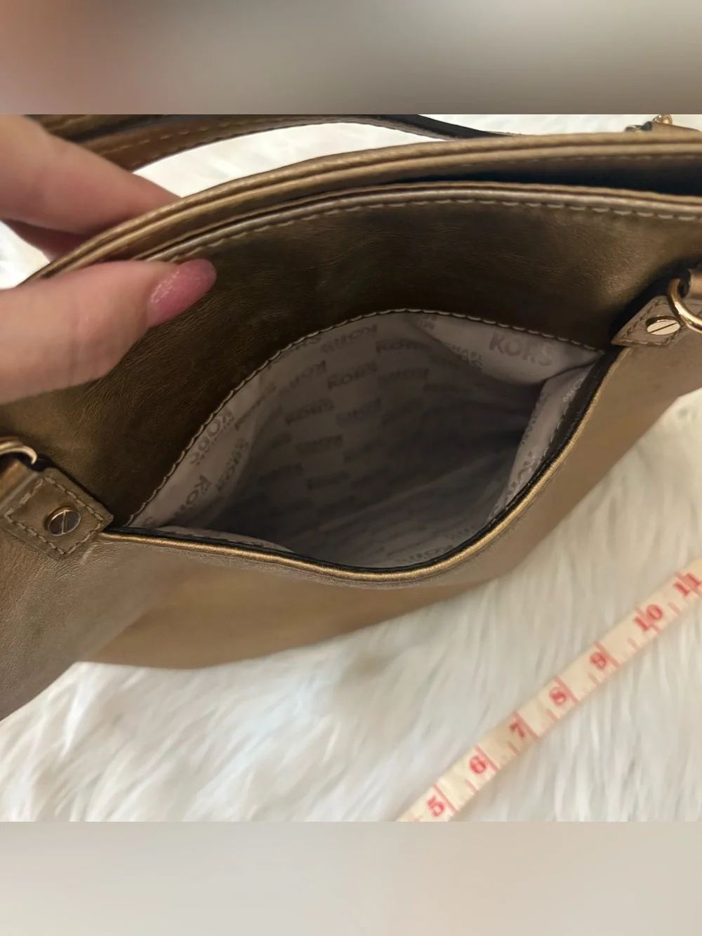 Michael Kors Dark Gold Metallic Tote Shoulder Bag - USED - for DIY?